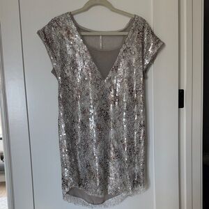 FP Movement by Free People Silver Sequin Mini Dress